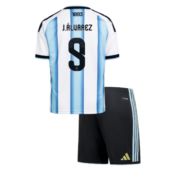 Billige Fotballdrakt Argentina Julian Alvarez #9 Replika Hjemmedraktsett Barn VM 2026 Kortermet (med bukser)